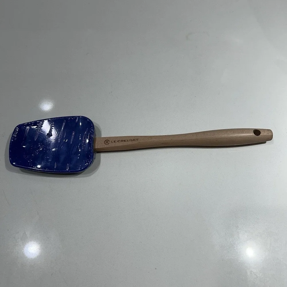 Le Creuset Silicone Craft Series Spatula Wood Handle Cobalt Blue Utensil